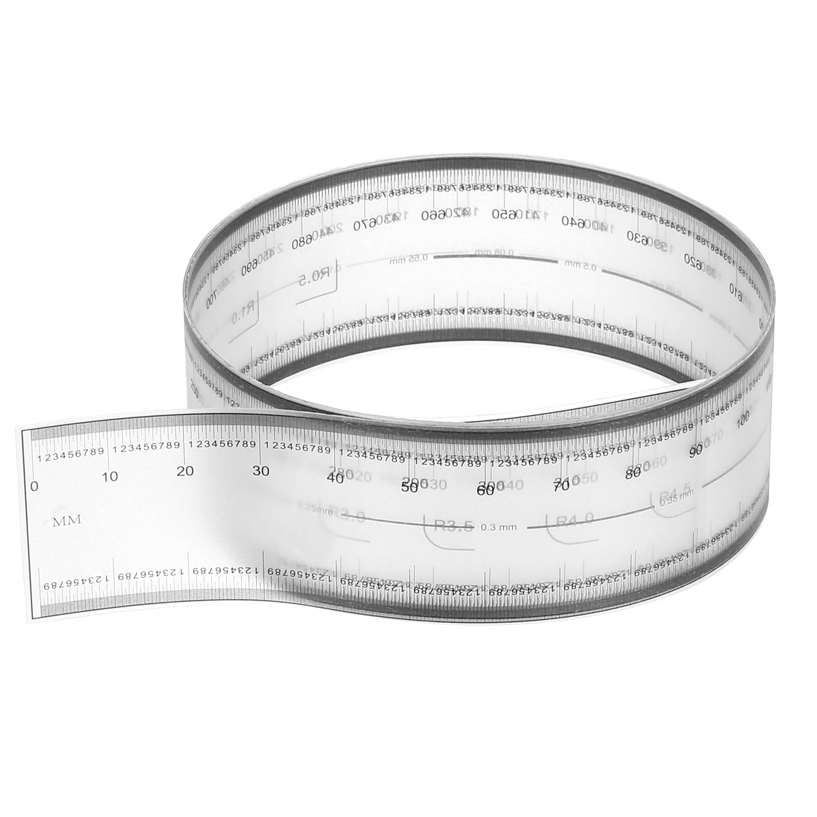 PATIKIL Righello Flessibile In Pellicola 80cm Dimensione 0.1mm Con Angolo R E Linee Di Larghezza In Plastica PET Trasparente Righello Pieghevole Per Fabbrica Trasparente 1 Pz