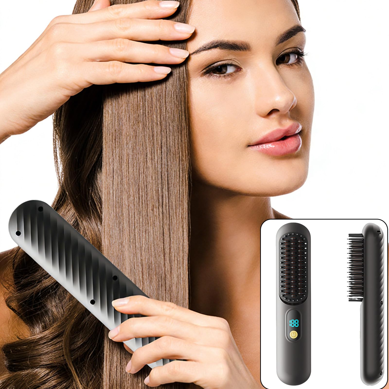 Pettine ionico compatto per lo styling dei capelli con copertura