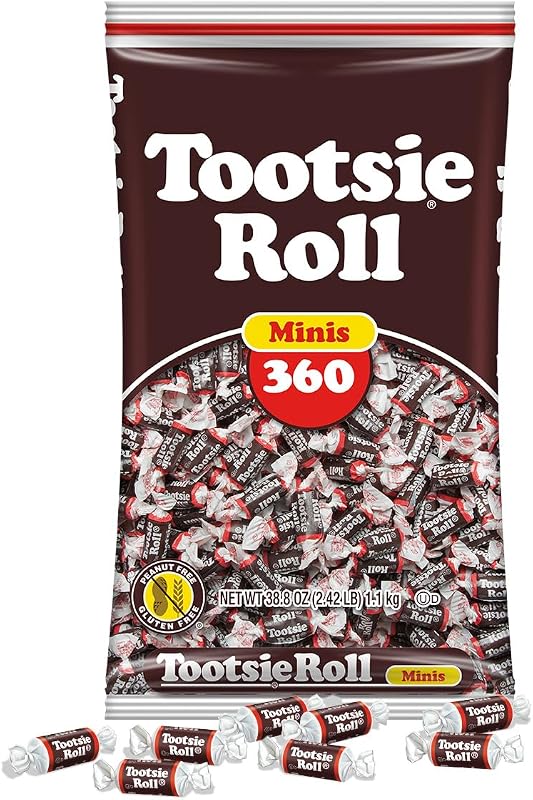 Tootsie Roll Midgees – Chewy Chocolate Gluten-Free Candy Minis – Bulk Bag of Individually Wrapped Candies for Kids, Parties, Classroom – 360 Count (Pack of 1)