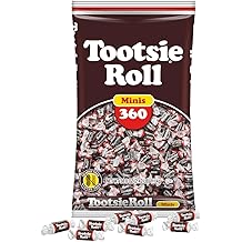Tootsie Roll Minis&ndash; Chewy Chocolate Candy, Gluten-Free, Individually Wrapped, Bulk Bag for Parties &amp; Halloween, 360 Count (38.8 oz)