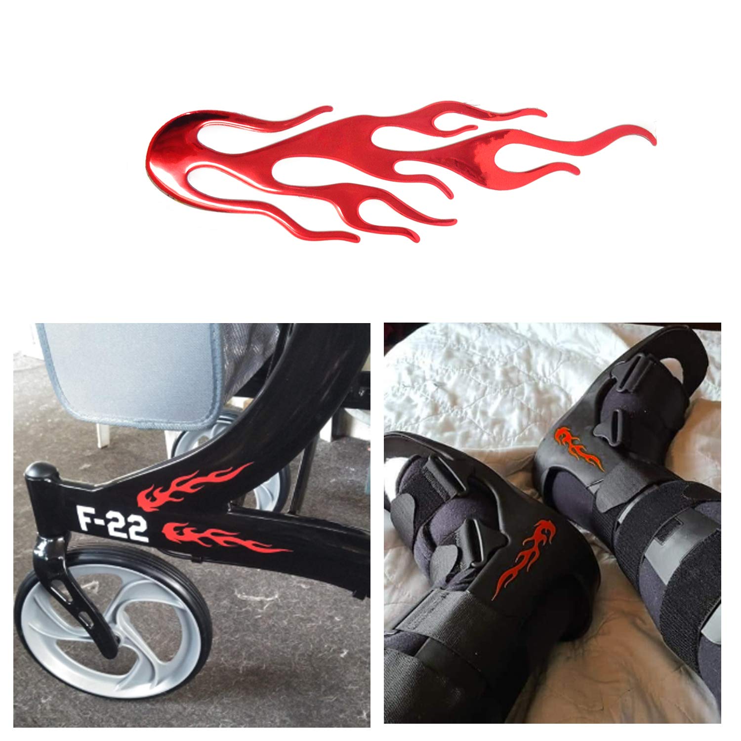 Stickers Flammes Autocollants Imperméables - Pour Moto, Casque, Skate, Ordinateur - Décoratif Et Résistant - 11