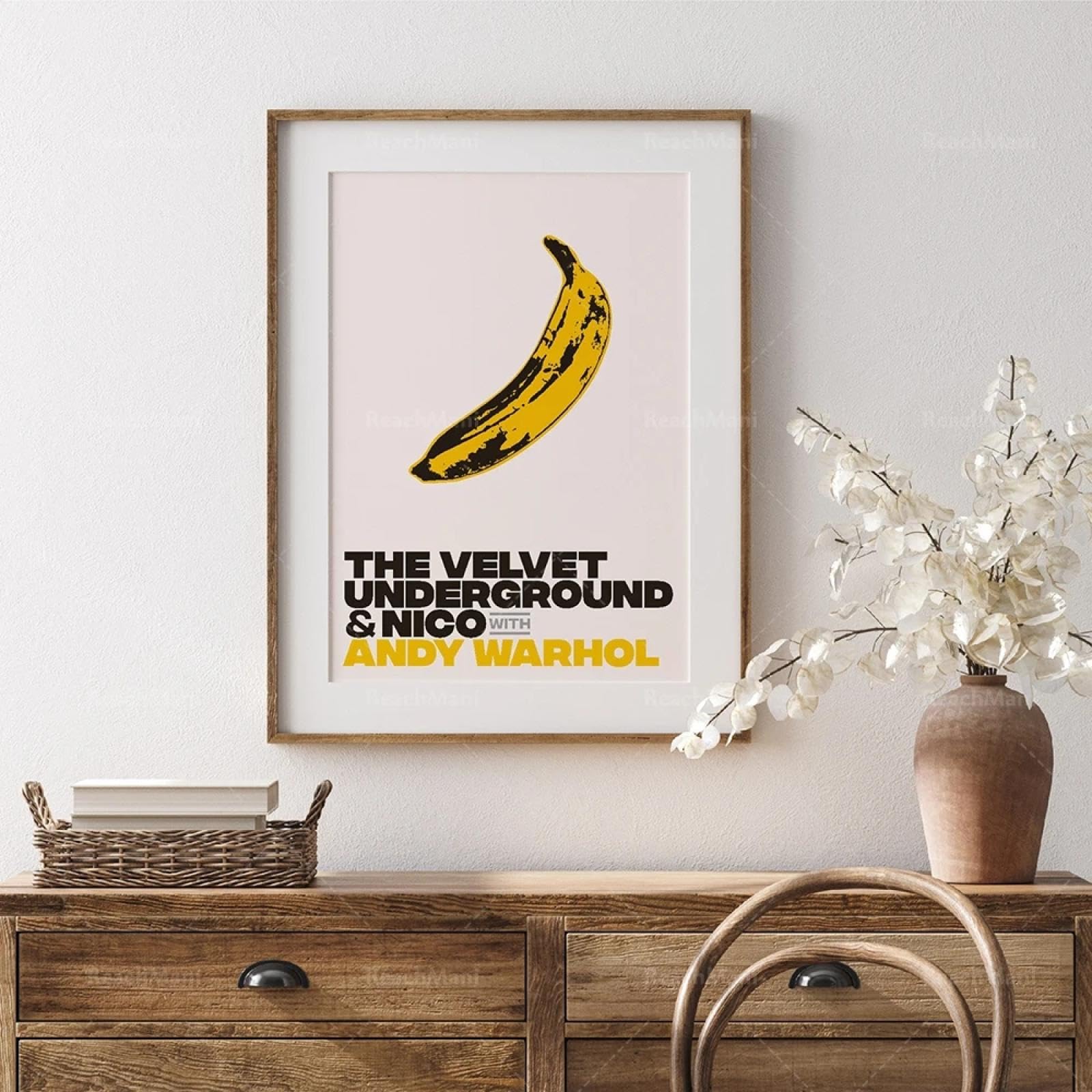 LMAIWANG Banana di Warhol, stampa artistica di Andy Warhol, poster di Andy Warhol, poster di stampa pop art di Warhol con cornice 40x60cm