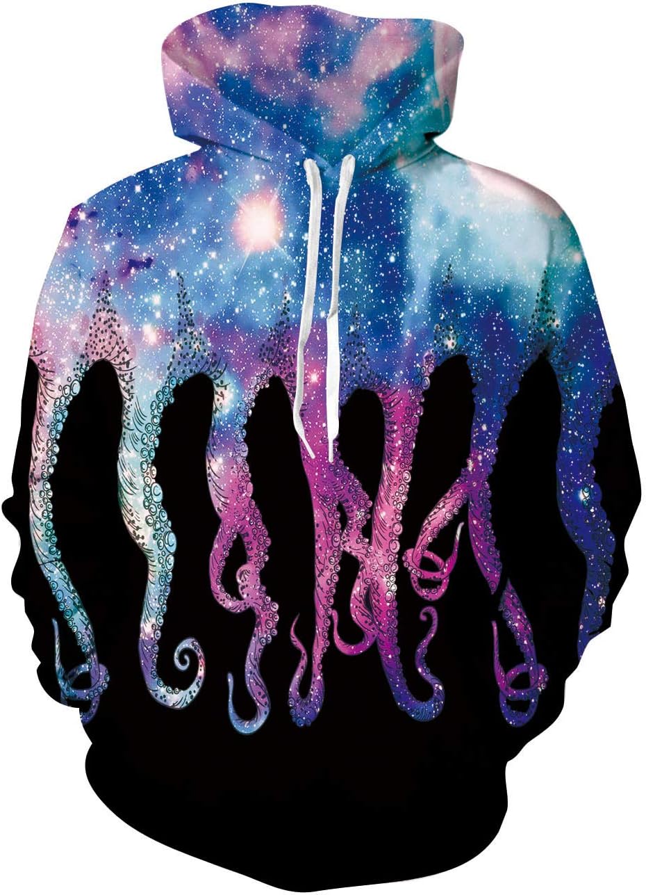 Spreadhoodie Unisex 3D Pullover Hoodie for Men Women Long Sleeve Drawstring Hooded Sweatshirts with Big Pockets S-XXXL