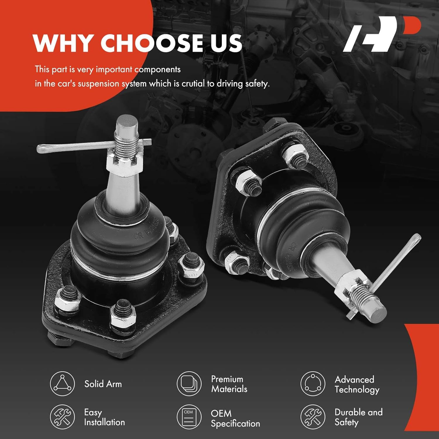 A-Premium 2 x Front Upper Ball Joint Compatible with Chevrolet Blazer, C10 (Pickup & Suburban), G10/G20/P10 (Van), GMC Jimmy C15/C1500 (Suburban & Pickup), G15/G25/G1500/G2500/P15/P1500 (Van)