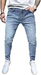 Mens Skinny Jeans Distressed Washed Slim Fit Stretch Tapered Denim Jean Pants