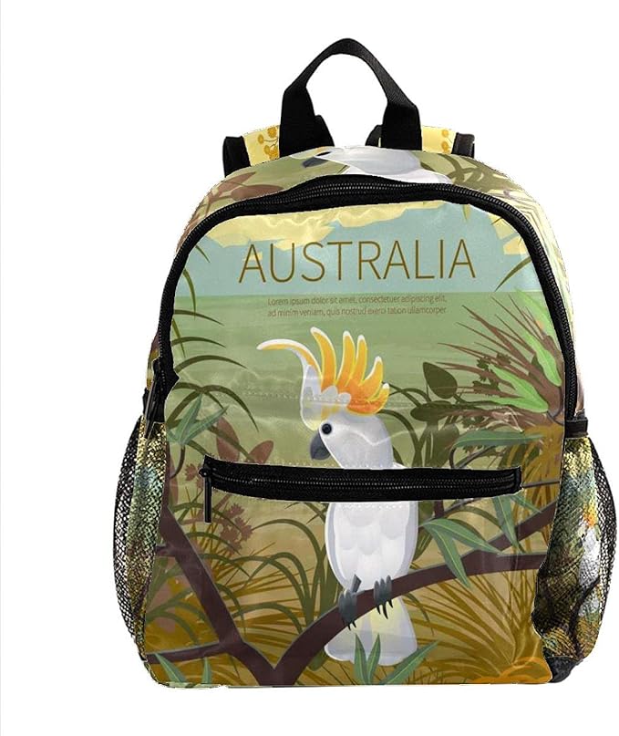 Travel Backpack Mini Backpack School Bag Australian parrot Vacation Lightweight Backpack