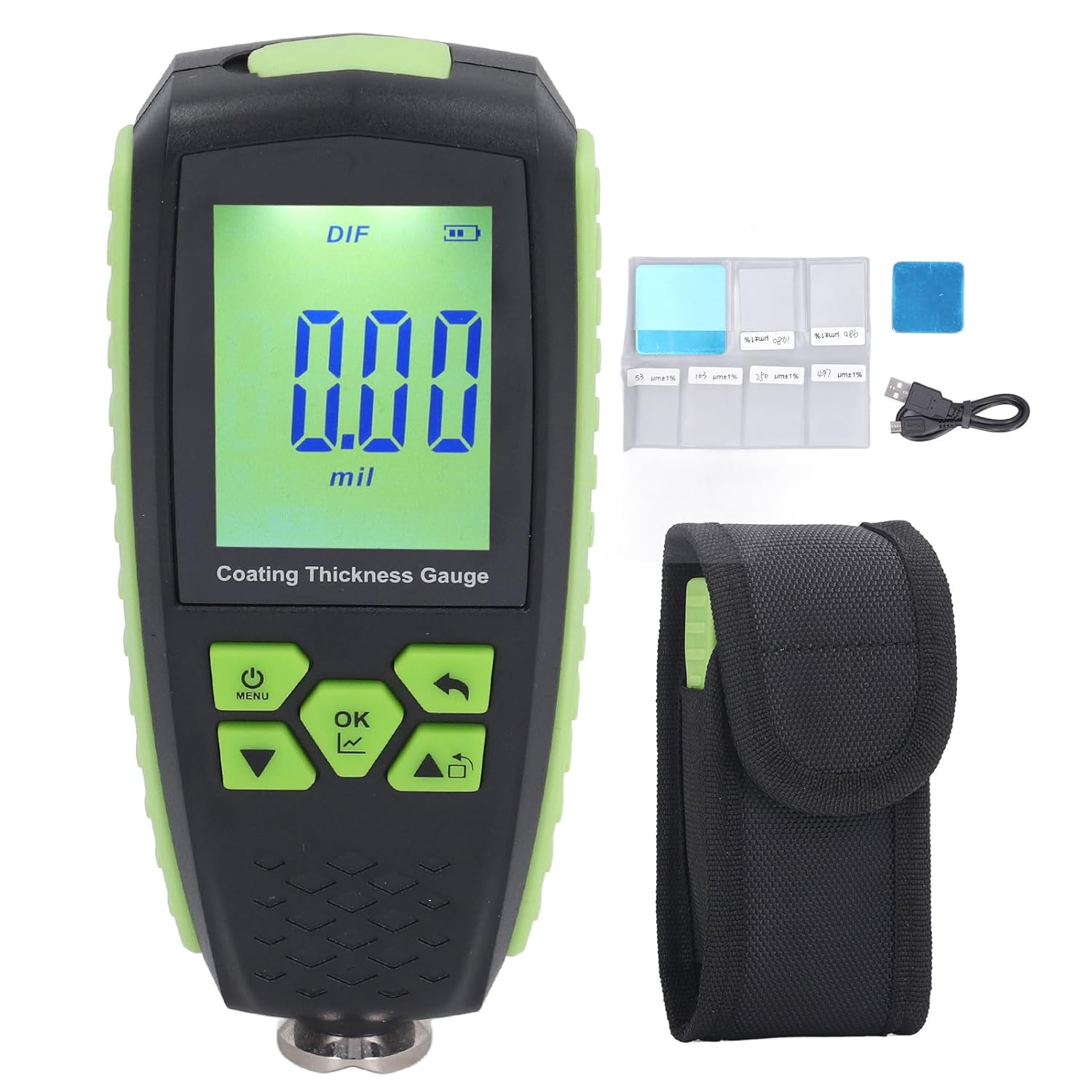 Digital Display Handheld Paint Thickness Gauge, Car Coating Thickness Meter Car Coating Meter with Storage Bag
