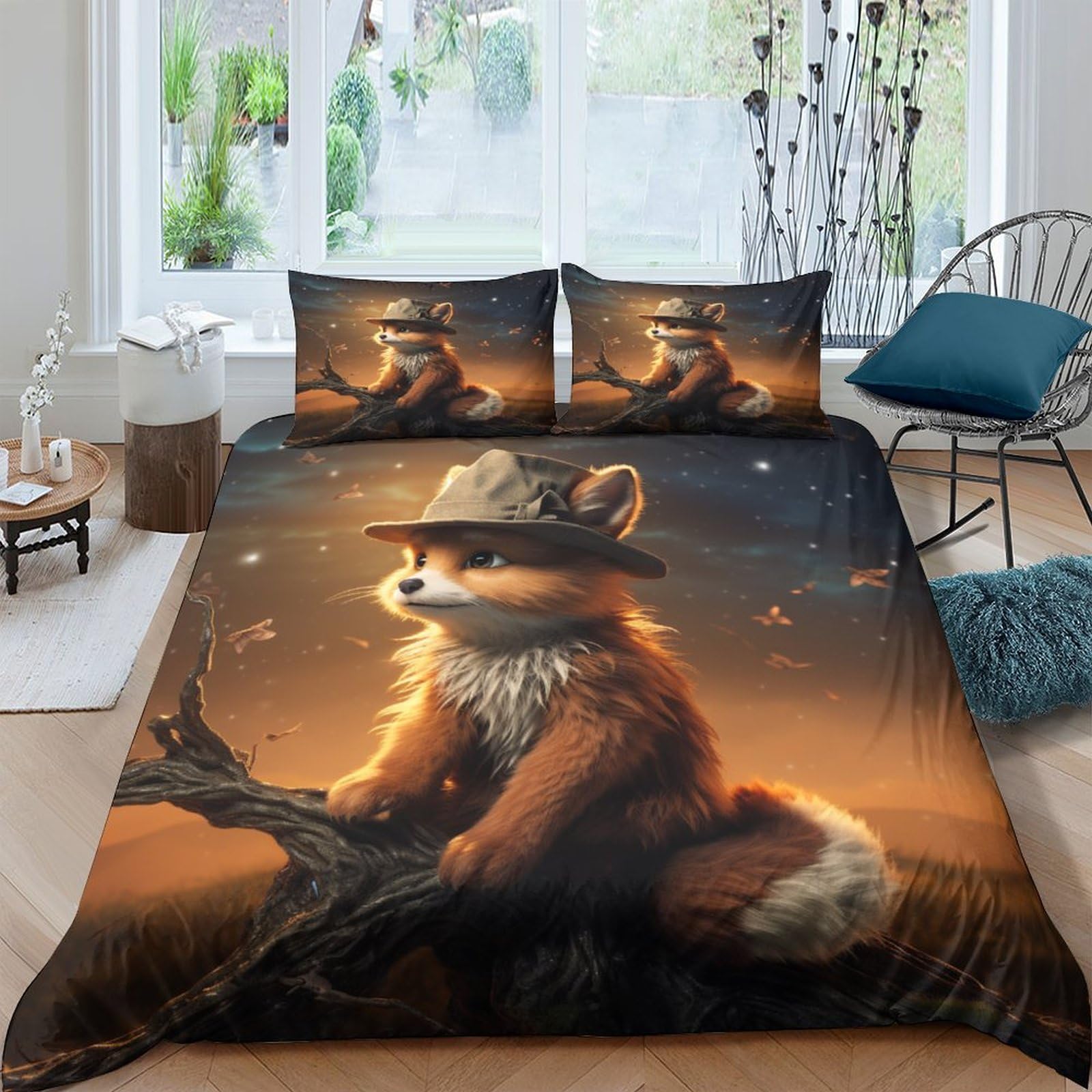 Housse de couette renard gentleman King pour transformer l'ambiance de votre chambre à coucher