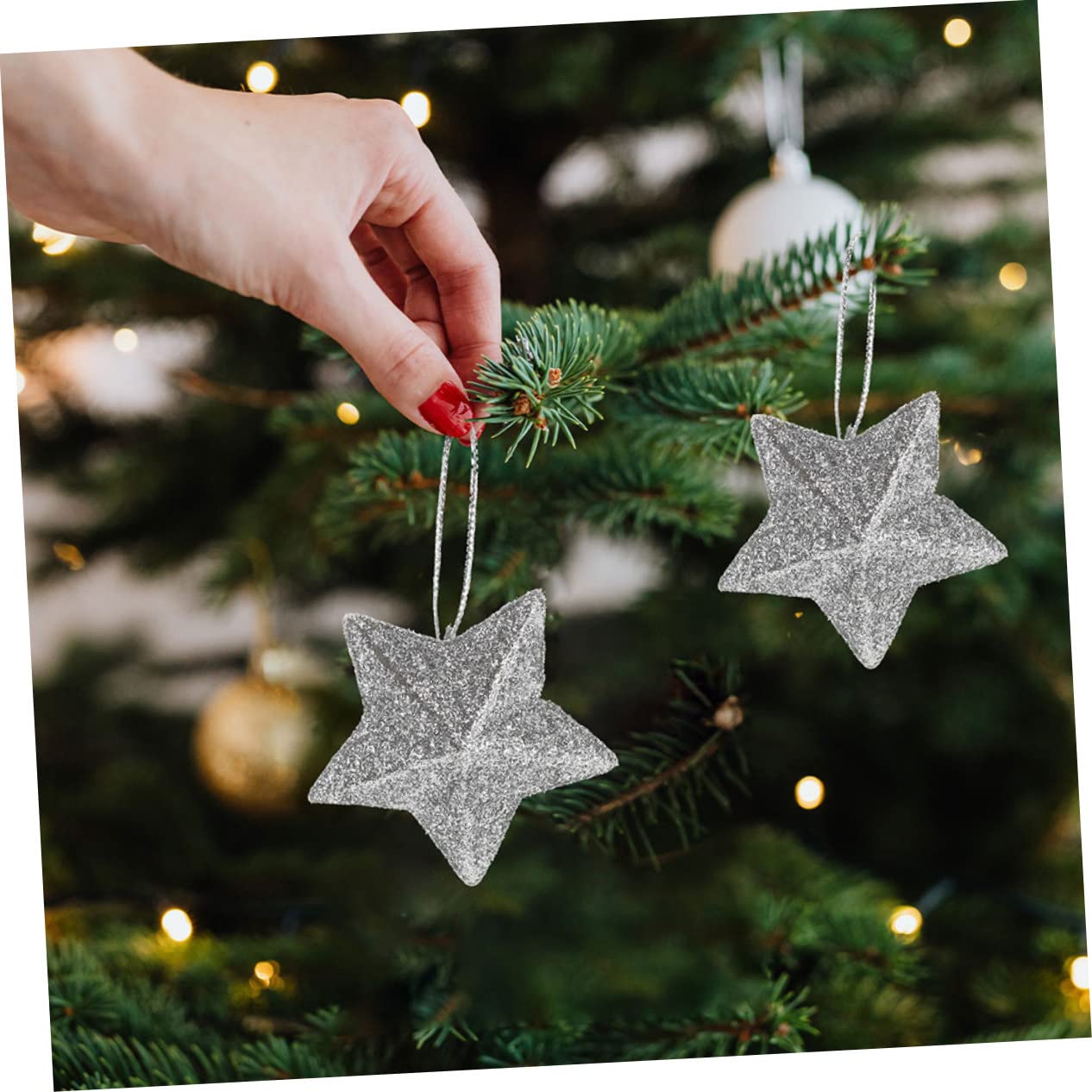 Cabilock 120 Pz Albero di Natale pentagramma stelle di natale stelle ornamenti da appendere all'albero di ciondoli stella di forniture per feste ciondoli per