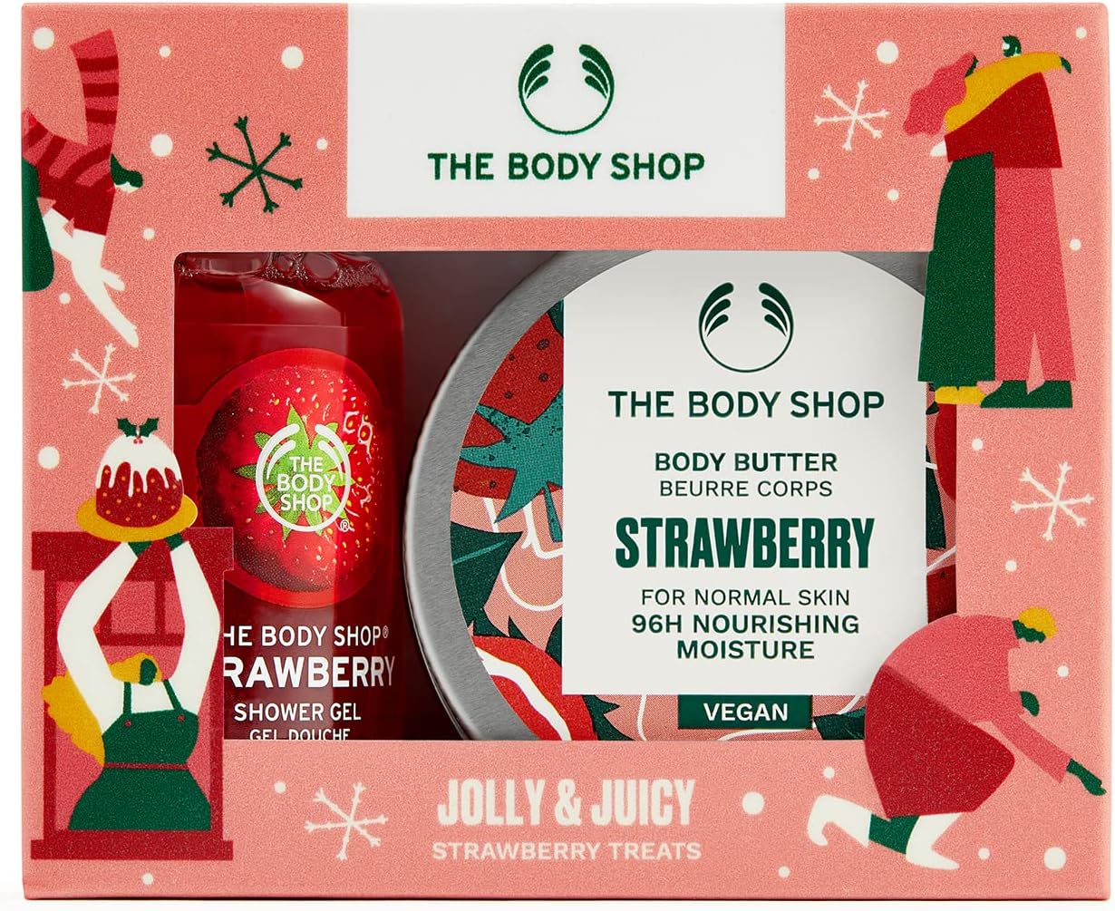Jolly & Juicy Strawberry Treats Gift Set, Fruity and Refreshing Skincare Gift, 2 Items