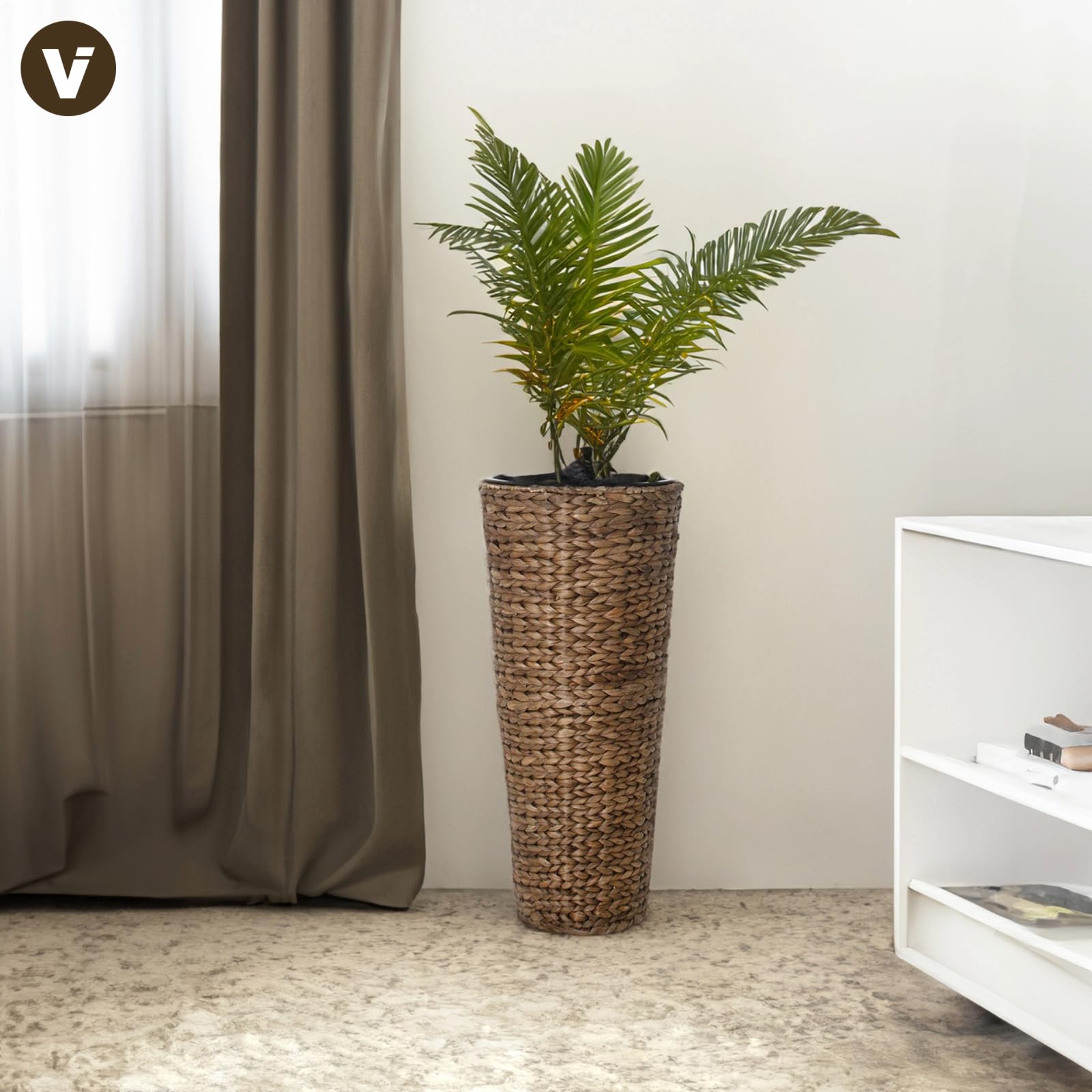 VIVANNO Jardinière Classic Round 60 cm Jacinthe d'eau Brun