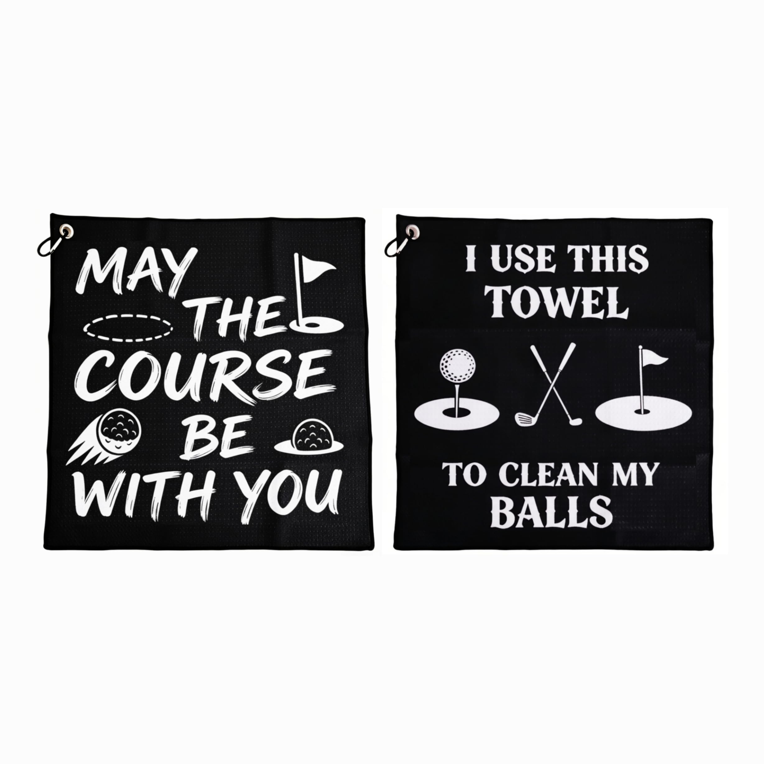 Golf Gifts for Men, 2 Pcs Funny Golf Towel with Clip, Novelty Golf Accessories, Unusual Presents for Dad Husband Boyfriend Golfers, Ideal for Christmas Birthday Father's Day, Secret Santa Gifts