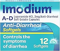 Vista 1 de Imodium Cápsulas blandas para aliviar la diarrea A-D con loperamida HCl, medicamento antidiarreico para ayudar a controlar los síntomas