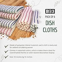 Vista 2 de B53 Paquete de 6 paños de cocina multicolores texturizados para lavar, quitar el polvo y limpiar el hogar