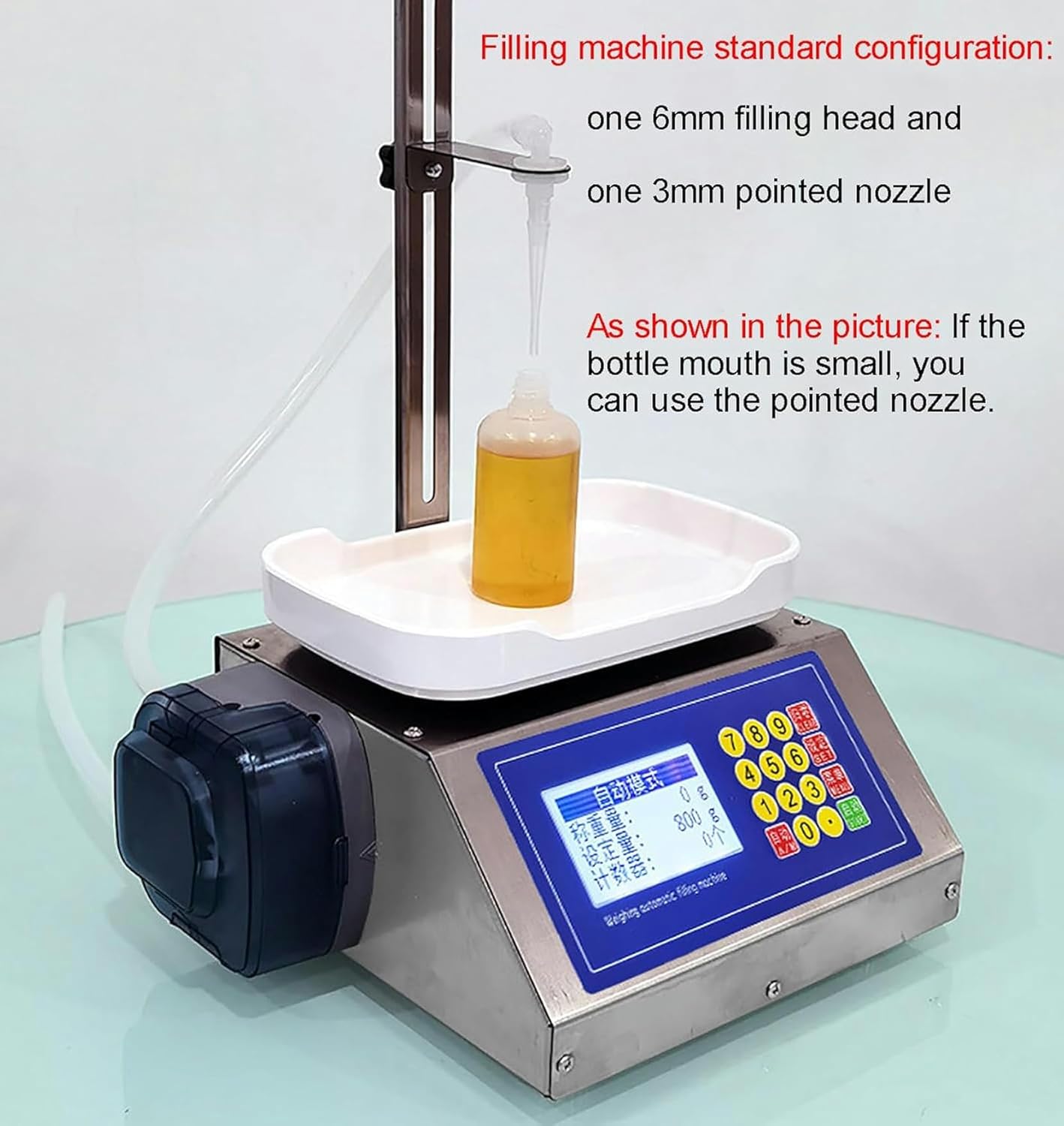 Liquid Filling Machine Pump, Automatic Numerical Filler Digital Control, 2-300g, 1200 ml/min, for Soy Sauce, Drink, Vinegar, Milk, Alcohol,Low Viscous Liquids~/