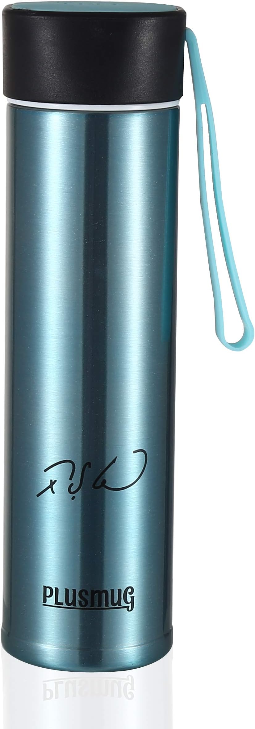 PLUSMUG Stainless Steel Insulated Water Bottle, Double Wall Vacuum Insulated Bottle, Hot and Cold Drinks Travel Thermos, BPA-free 14.5oz - 430ml