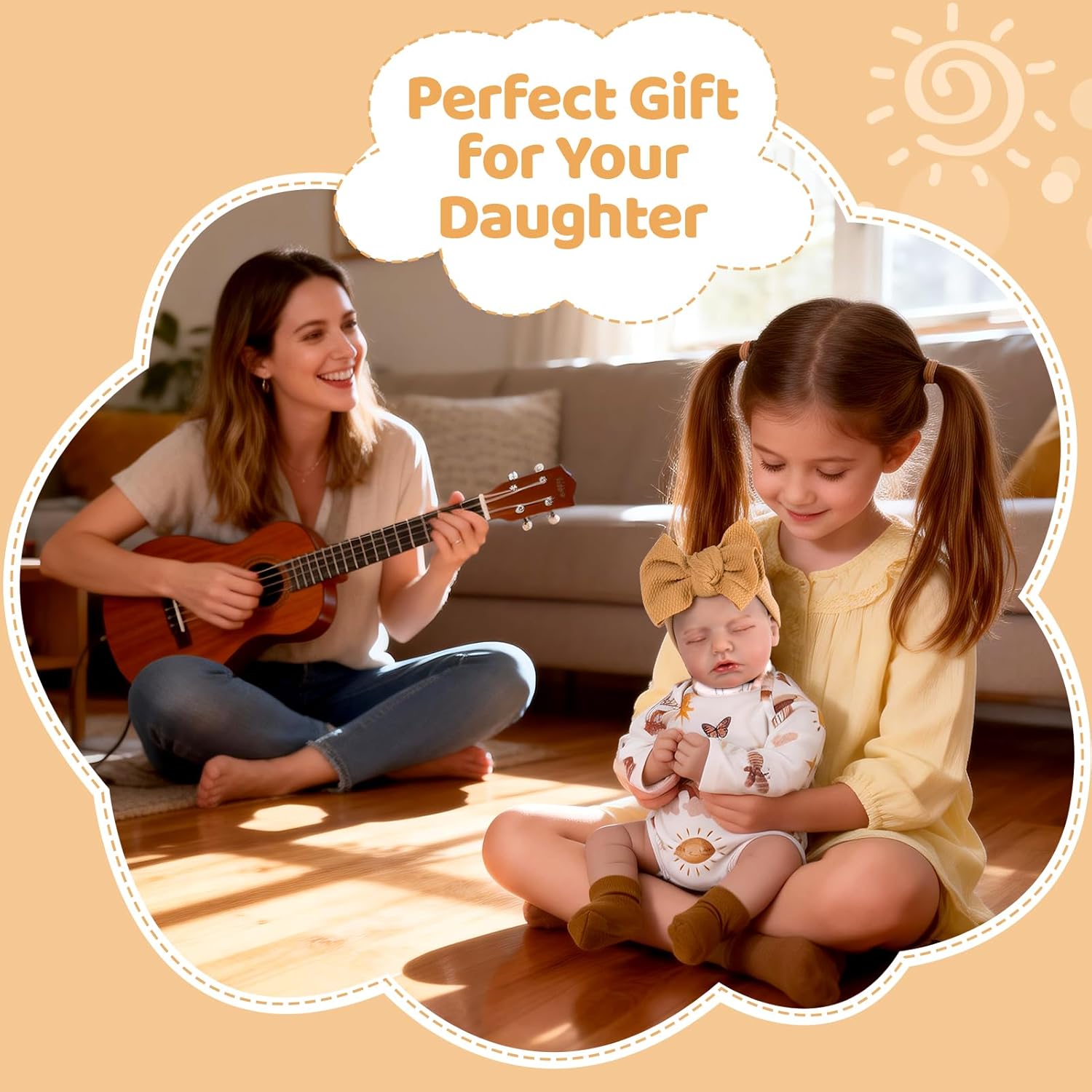 Aori Lifelike Reborn Baby Dolls Real Life Realistic Baby Dolls 20 '' Sleeping Newborn Baby Girl with Rainbow Doll Clothes for Girls 3+