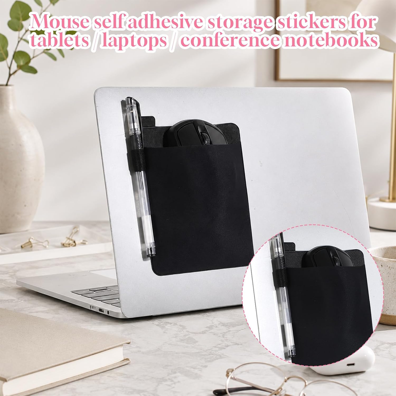 Portable Hard Drive Sleeve Stick on External Hard Drives Carrying Case Adhesive Hards Drive Holder Reusable Pocket Pouch Sleeve Storage Organizer for Most External Solid Cable State Mouse SSD