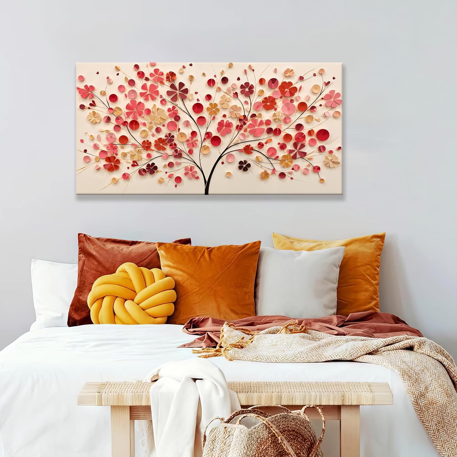 lianyibo Abstract Wall Art Modern Colorful Tree Of Life Posters Abstract Botanical Canvas Prints For Living Room Decorations(65x130cm/Frameless)