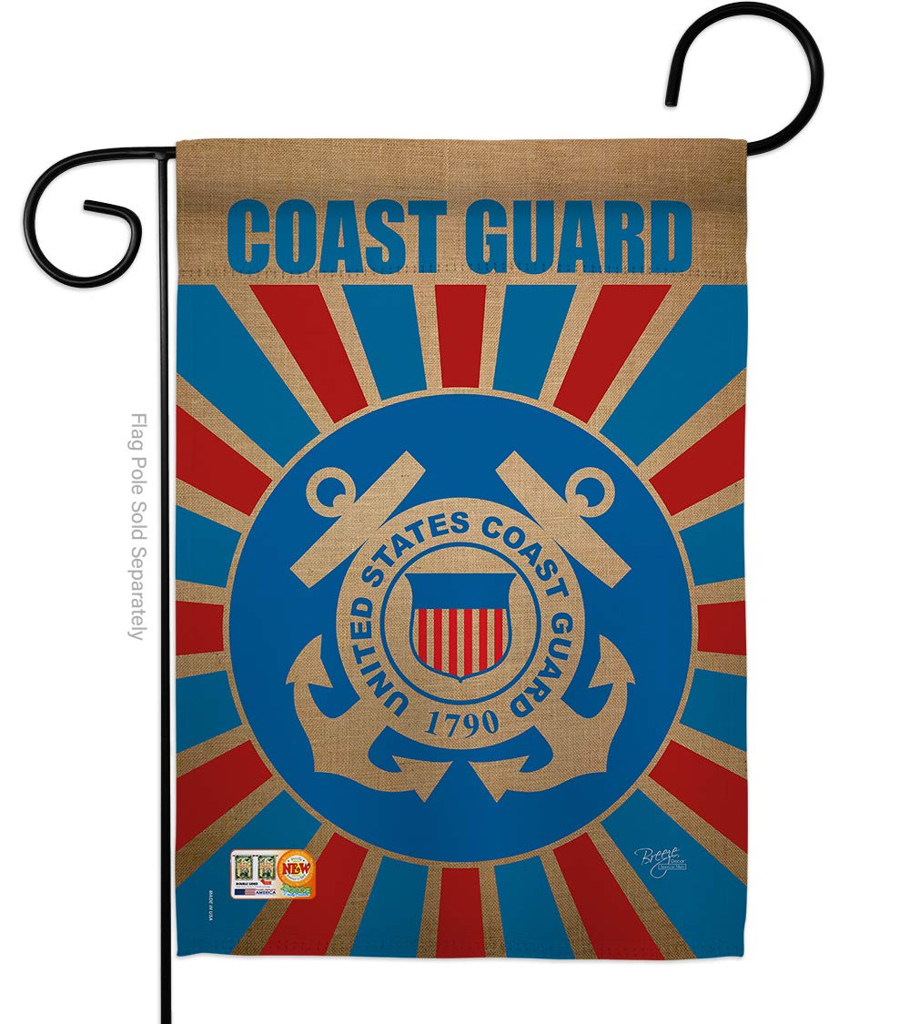 Breeze Decor Coast Guard Garden Flag Armed Forces USCG Semper Paratus United State American Military Veteran Retire Official Small Decorative Gift Yard House Banner Double-Sided Made in USA 13 X 18.5