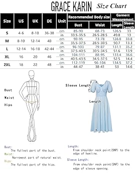Abito Midi Donna Grace Karin - Scollo A V, Maniche Lunghe E Vita Elasticizzata