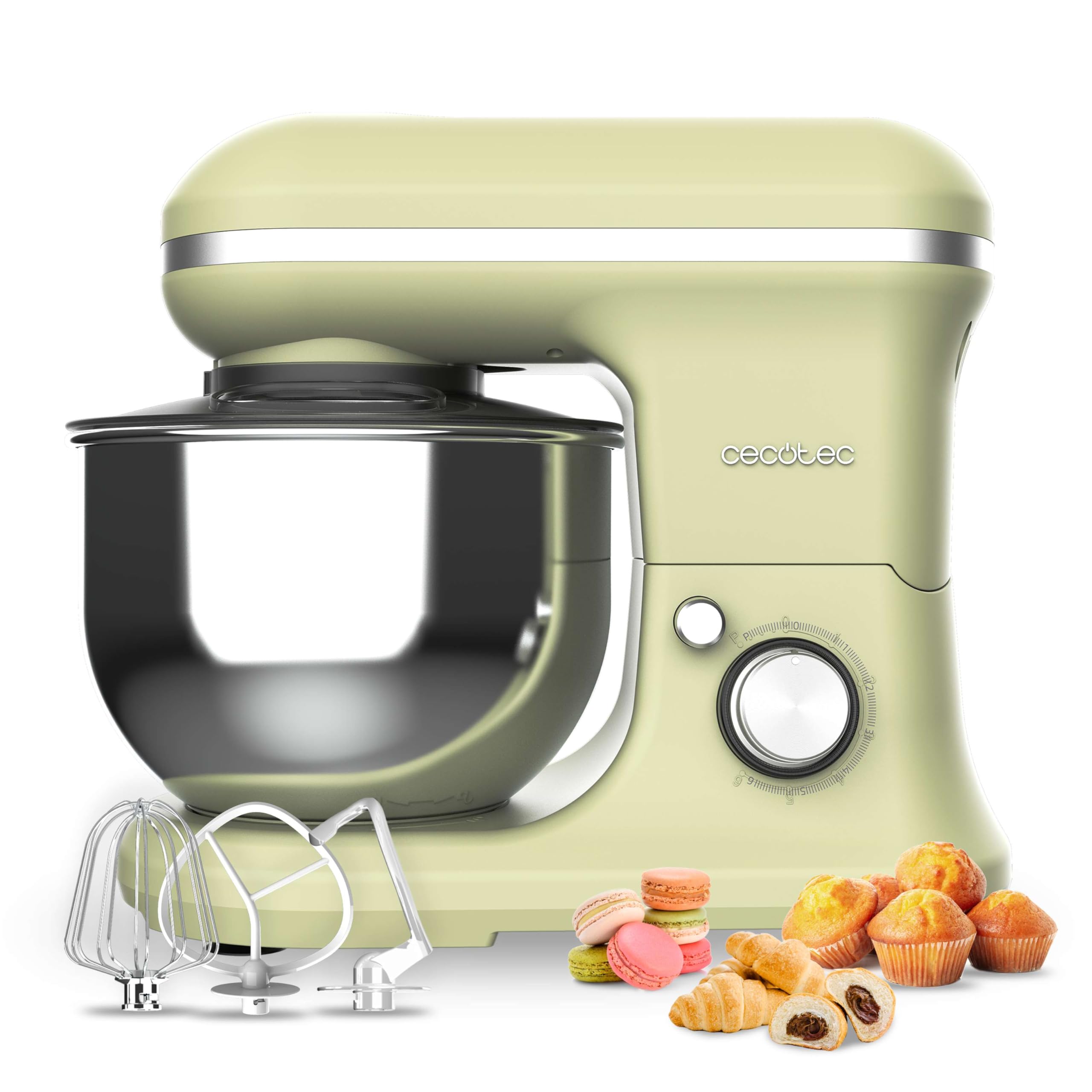 Cecotec Batidora Amasadora Cecomixer Merengue 5L 1200 Azul, 1200 W en 6 Niveles, 5 Funciones, Movimiento Planetario, Diseño Elegante, Bol de Acero de 5 L y Accesorios para Batir y Amasar — view 10