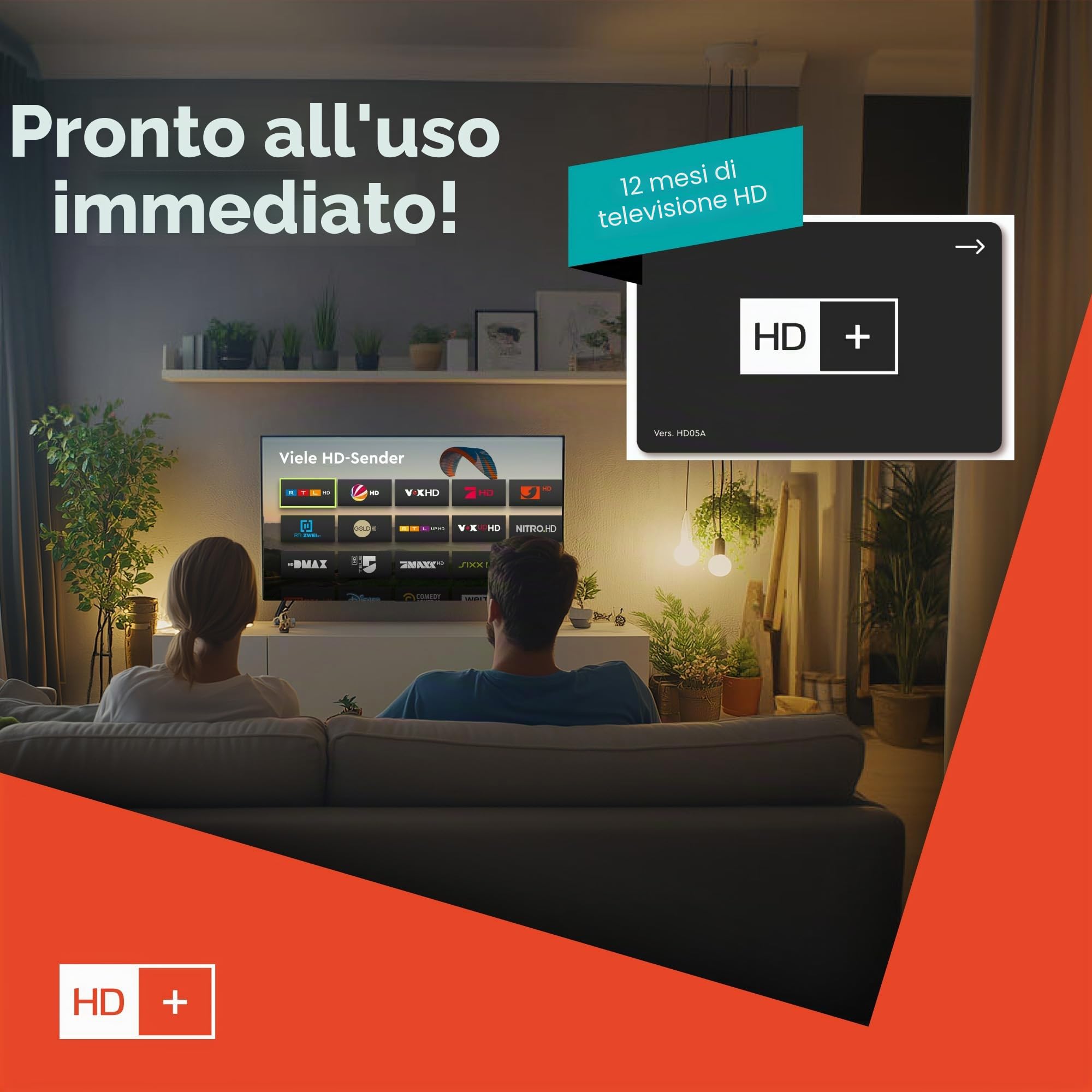 Scheda HD+ Per TV – 12 Mesi Di Durata, Canali HD E UHD In Alta Qualità (lingua Italiana Non Garantita)
