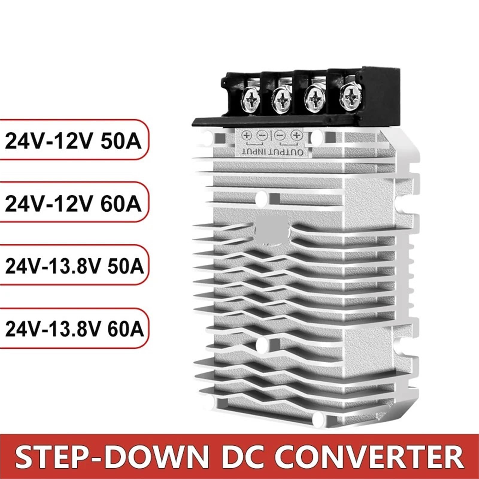 1 x konwerter reduktora napięcia DC 24 V 36 V 48 V DC 12 V 13,8 V 50 A 60 A wodoodporny regulator napięcia wózka golfowego do rowerów (50 A, 48 V (30-60 V) _ 12 V)