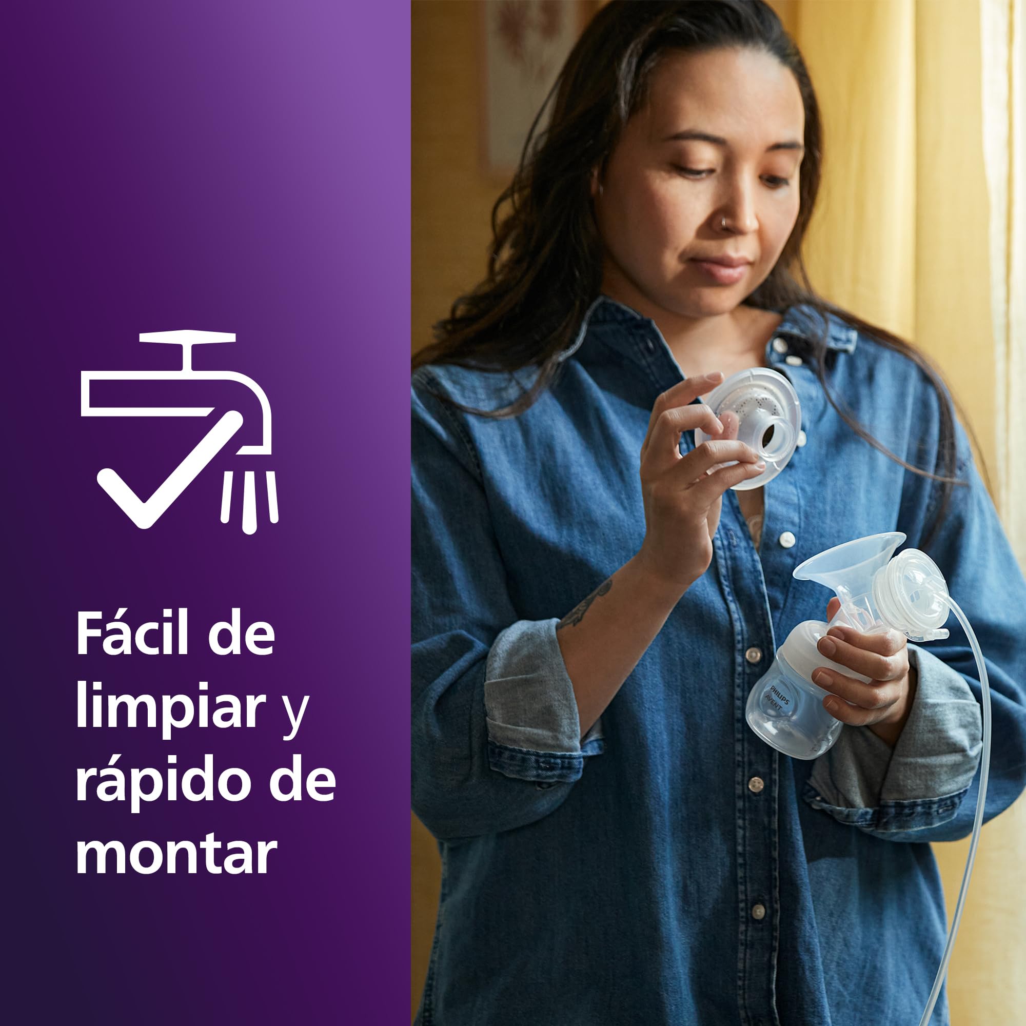 Philips Avent, extractor de leche eléctrico sencillo, potencia hospitalaria, mismo ritmo que el bebé, biberón de 125 ml y discos de lactancia incluidas, modelo SCF395/31