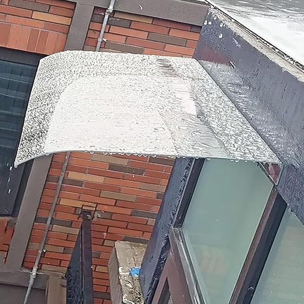 Questa tettoia in policarbonato per Porta - Copertura per Ingresso Esterno per Porta d'ingresso, Balcone, Giardino, carport - 50x270 cm Protezione dalle intemperie per Mähroboter