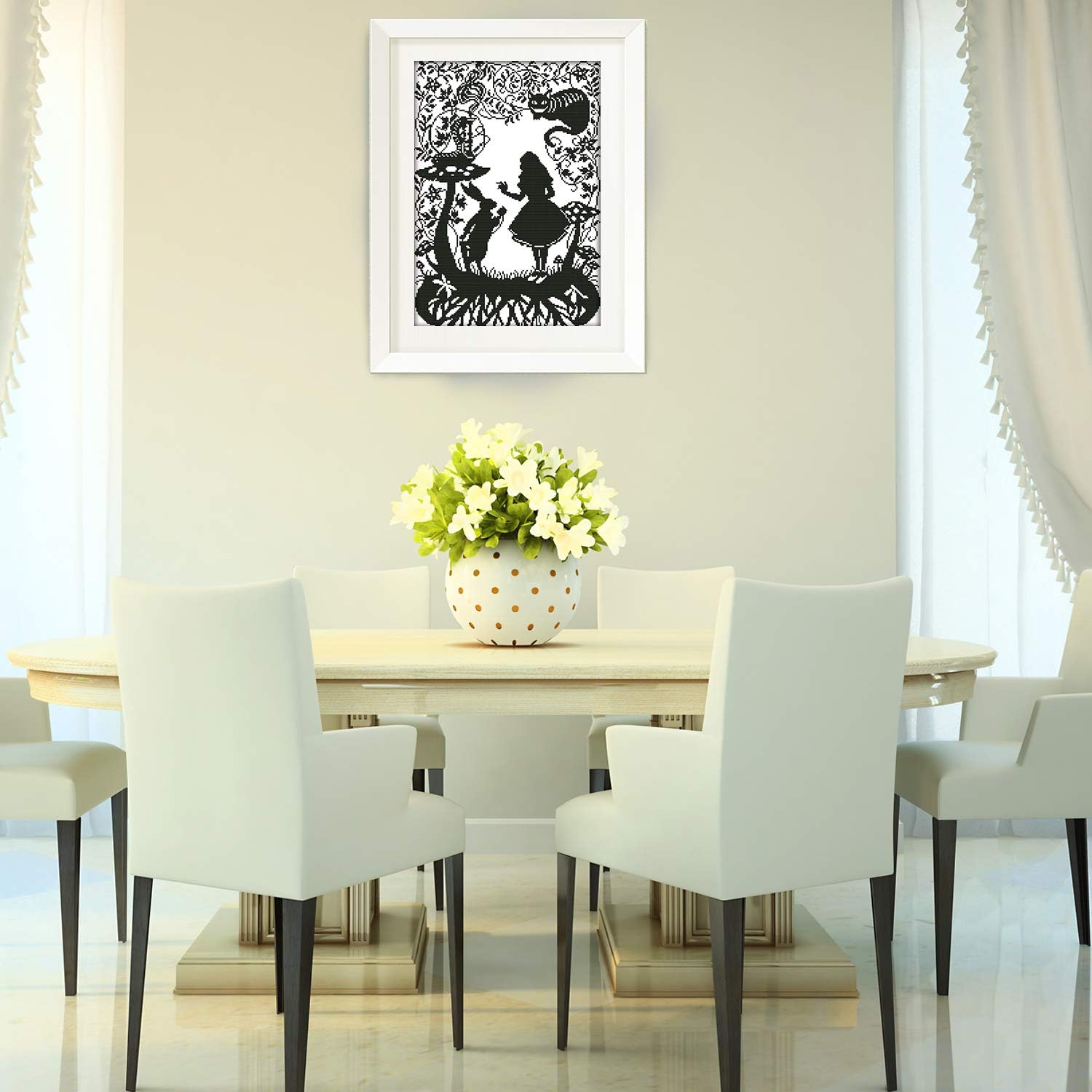 ITSTITCH Printed Cross Stitch Kits for Adults 11CT 17x22 in DIY Embroidery Starter Kits Easy Patterns Embroidery for Girls Crafts DMC Stamped Supplies Needlework Fairy Tales Cat Rabbit Princess