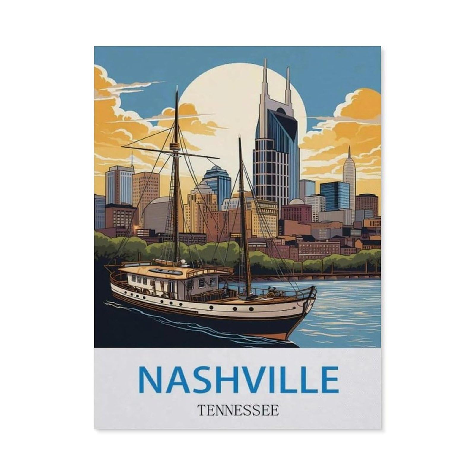 BEAYODKP DIY Diamond Painting，Nashville Tennessee（40x50cm）