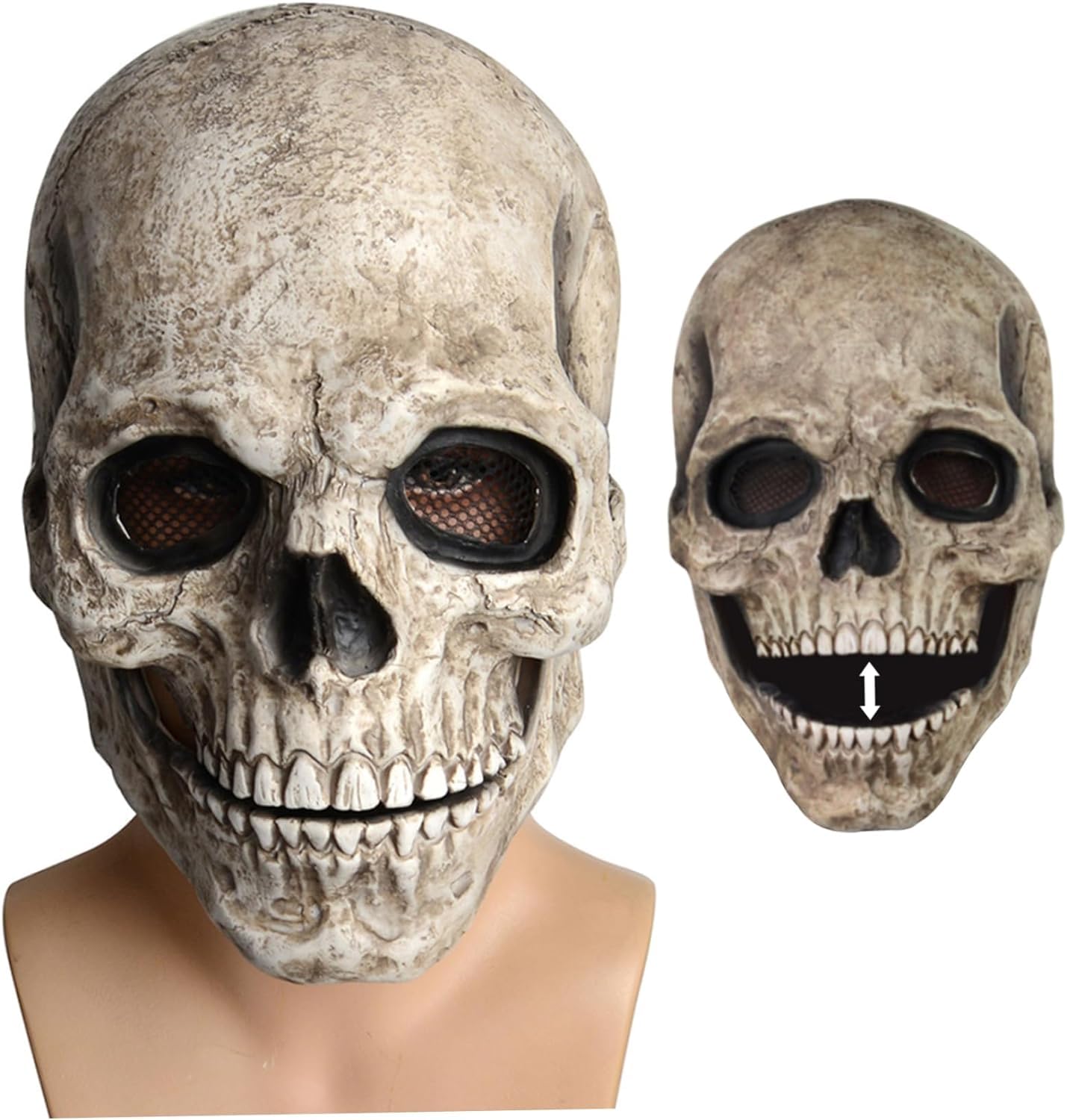 Halloween Mask Halloween Ghost Head Face Mask Novelty Scary Skull Full Head Masque for Masquerade Party Carnival Fancy Cosplay Party Halloween Decorations