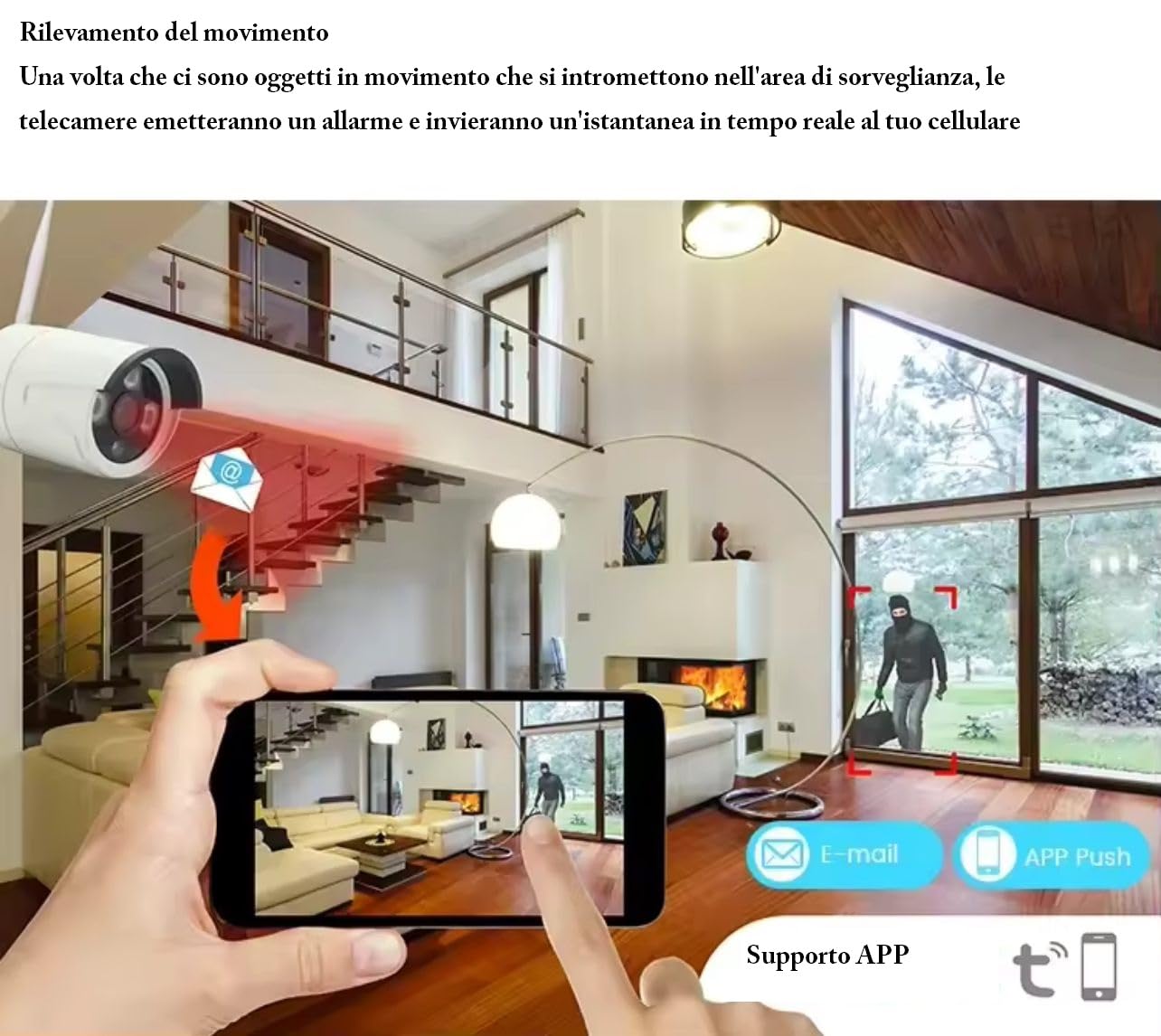 Kit Videosorveglianza 8 Telecamere Canali 5G DVR NVR HD da Interno ed Esterno Impermeabili + Hard Disck da 500GB per Registrare immagine Video, Completo di Mouse Alimentatori Wi-fi Visione Notturna