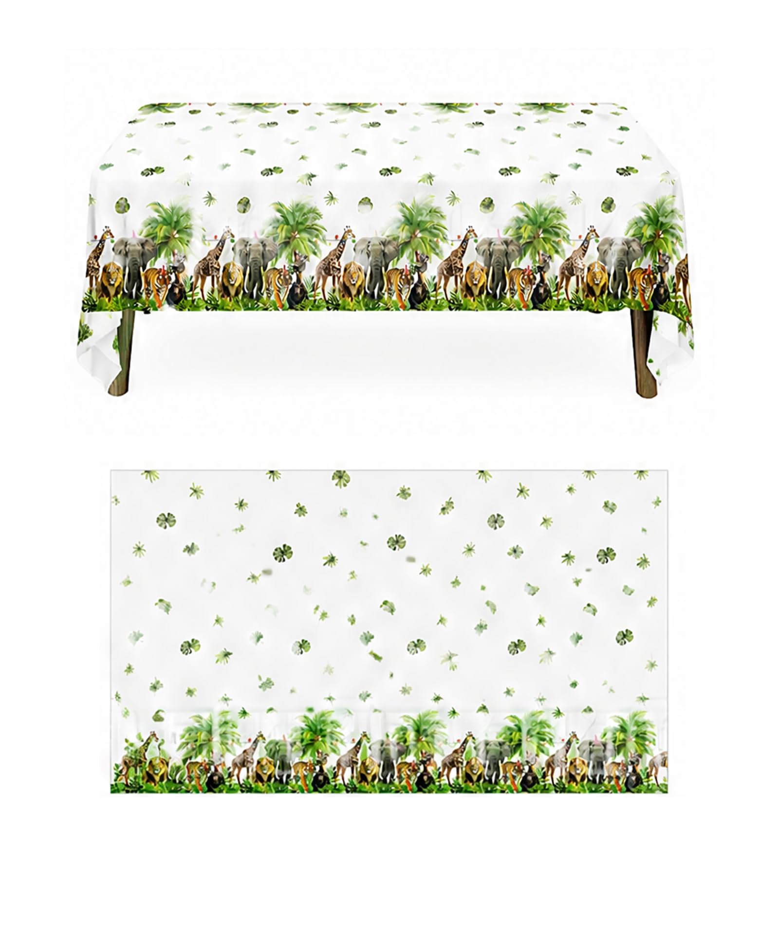 137x274cm Jungle Birthday Party Decorations Safari Tablecloth, Animal Birthday Decorations Table Cloths for Parties, Wild Animal Themed Decorations Tablecloth for Forest Theme-image-33