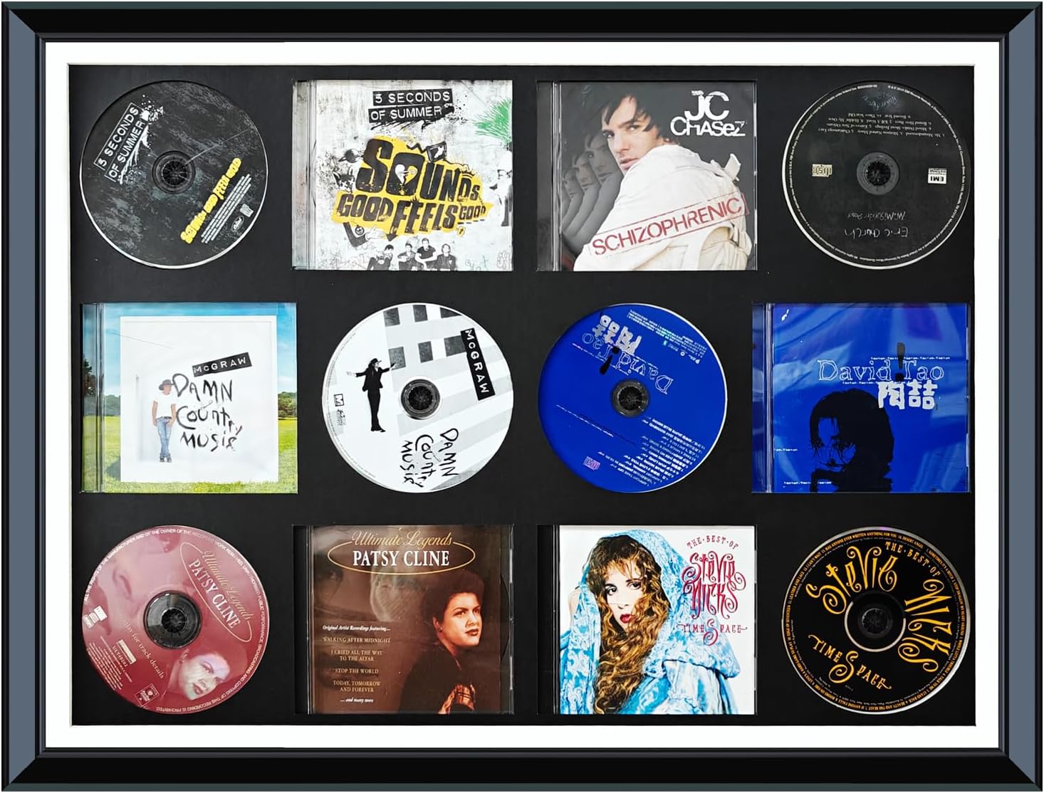 DVD storage rack stand,CD/DVD case display frame,Signe Dalbum Display Frame,album cover display gift,music lover home décor,multi media wall art.6 standard size CDs and 6 DVD album covers,