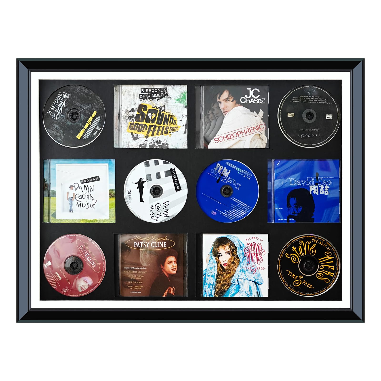 Supporto per DVD, cornice per display CD/DVD, cornice per display Signe Dalbum, regalo per la visualizzazione della copertina, decorazione per la casa amante della musica, arte multi media da