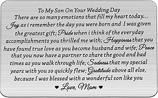 Lywjyb Birdgot Son Wedding Gift from Mom Son Gifts To My Son Gift Mom to Son Gifts Touching Mother to Son Poem Gift Son Wedding Gift from Parents Wallet Cards Gift (To Son Wedding Day card)