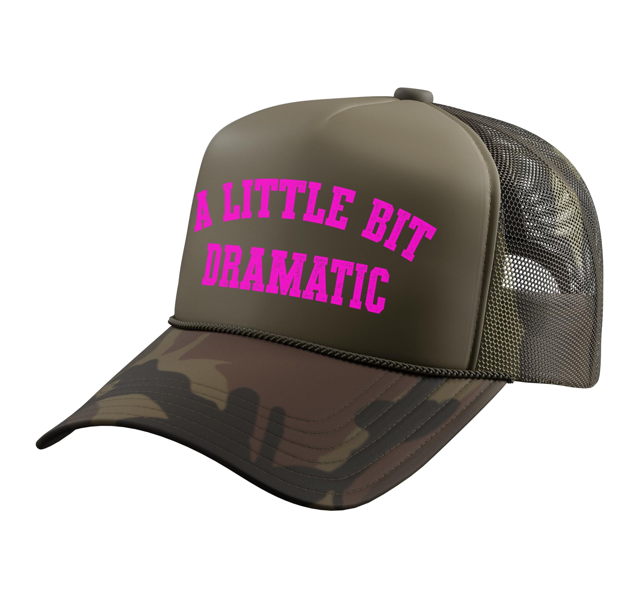 Retro A Little Bit Dramatic Drama Queen Sarcasm Funny Gag Trucker Hat with Adjustable Mesh Back