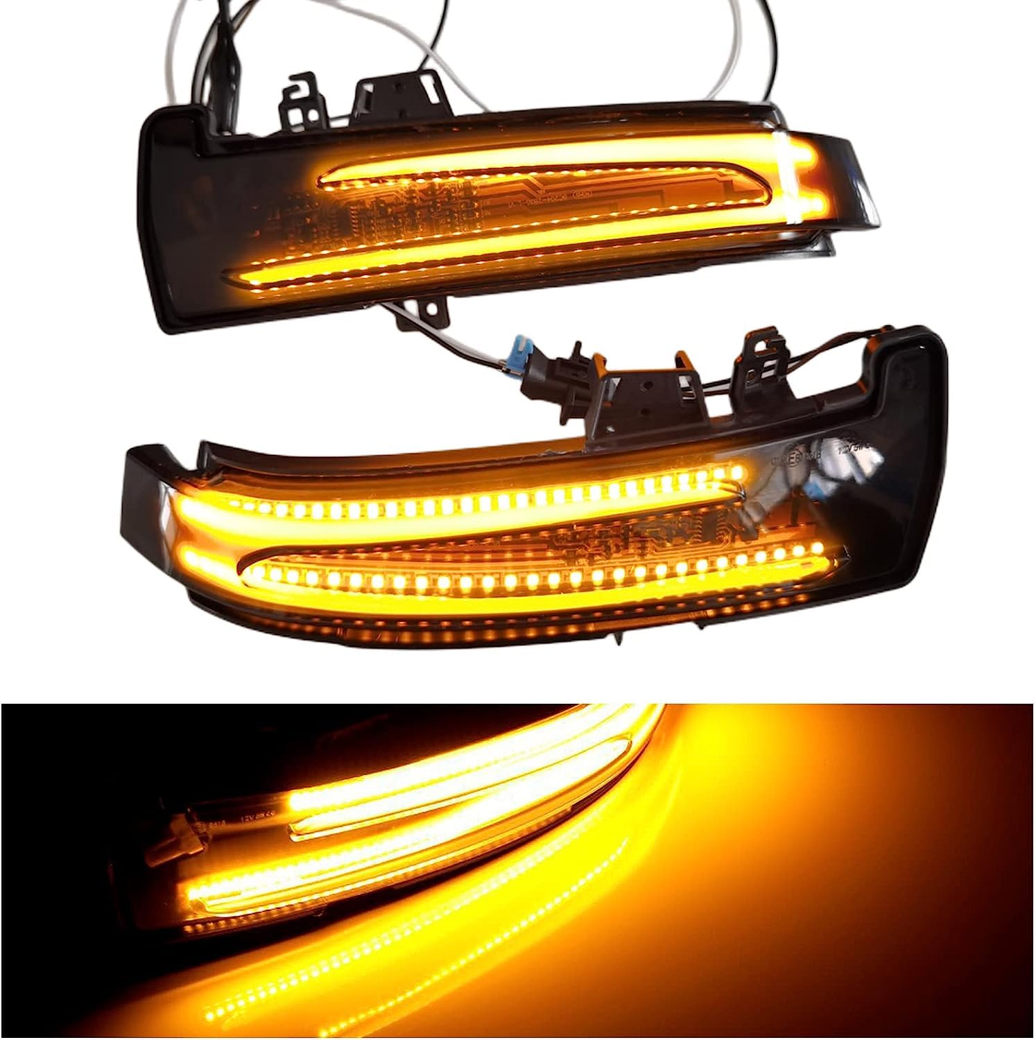 2 pezzi Indicatore LED sequenziale di direzione luce dinamica Compatibile con Mercedes Benz A/B/C/E/S/CLA/GLA/GLK/CLS classe W176 W246 W204 W212 X156 C250 C300 C350+ (Giallo)