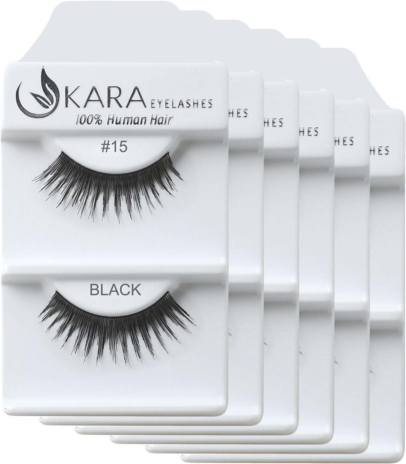 KARA 100% Natural Human Hair Hand Crafted Eyelashes Short, Medium, Long 6Pairs