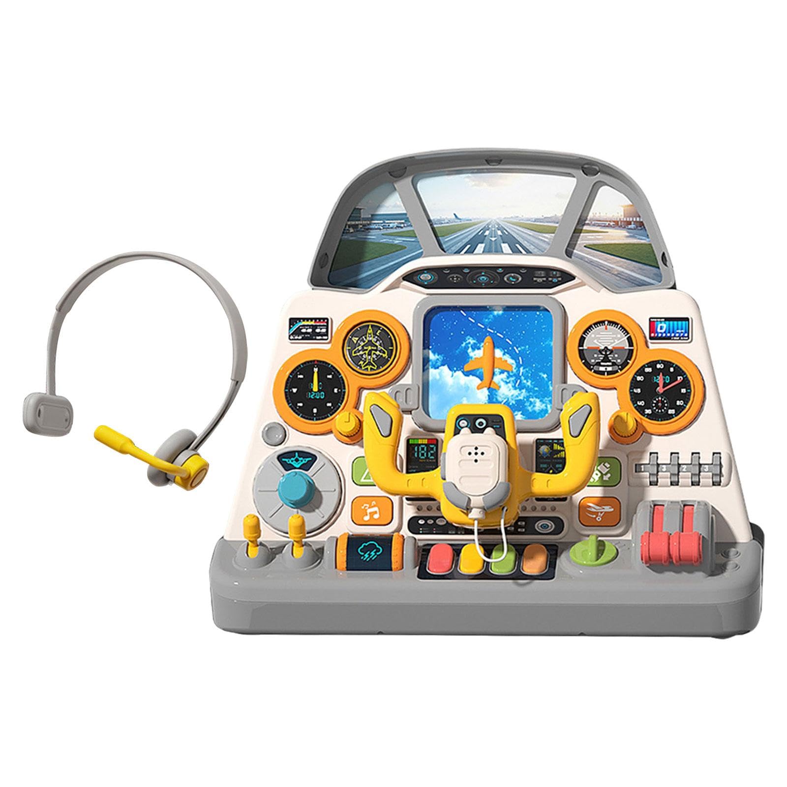 Tablero de Actividades Simulado para Cabina de Avión, Juguete Portátil para Regalo de Viaje para Niños