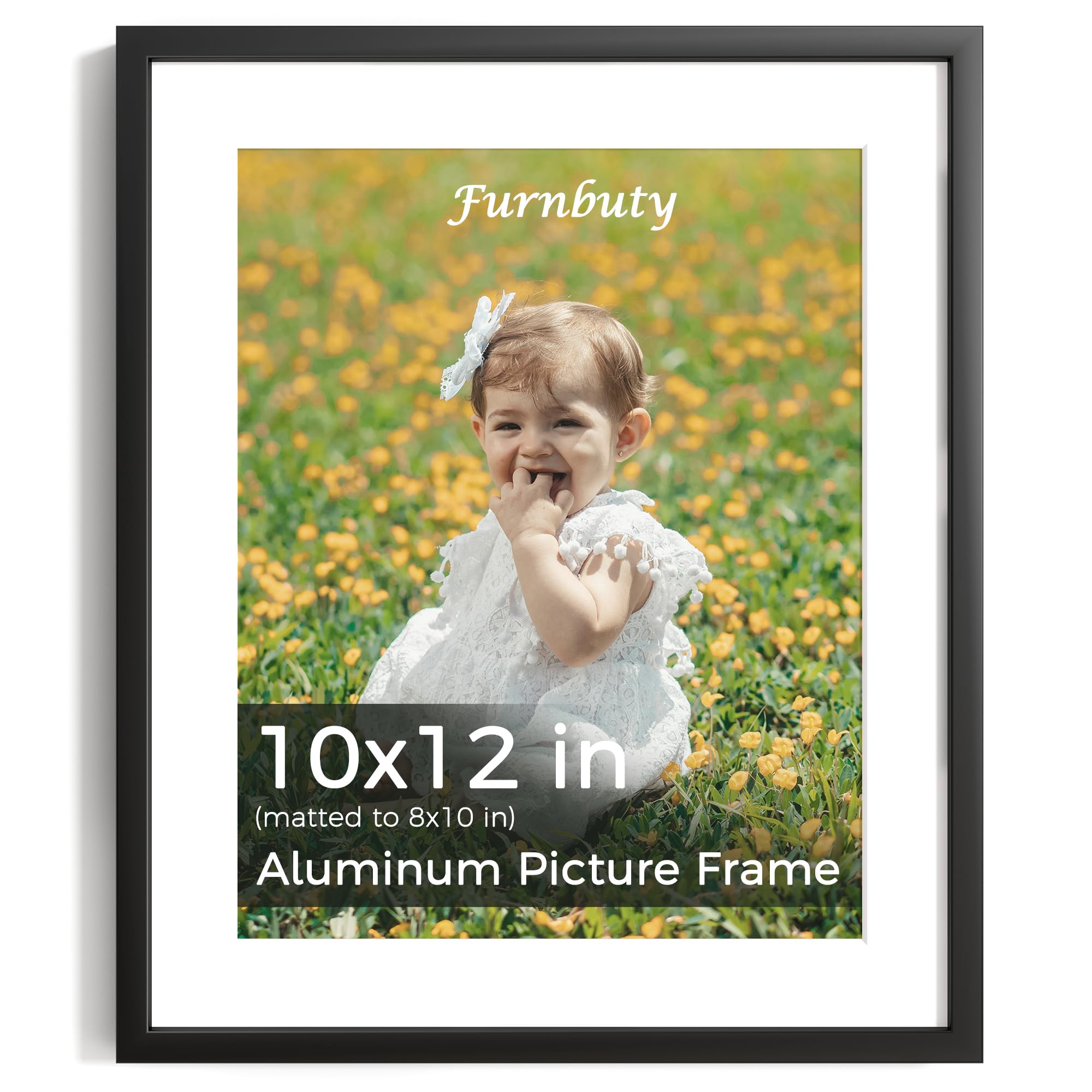 10x12 Picture Frame Black, Aluminum 12x10 Photo Frame with HD Acrylic, 10X12 Photo Frame with Mount for 8X10 Photos, Wall Mountable Photo Frame for Photos Art Print Posters Crafts, Home & Wall Décor