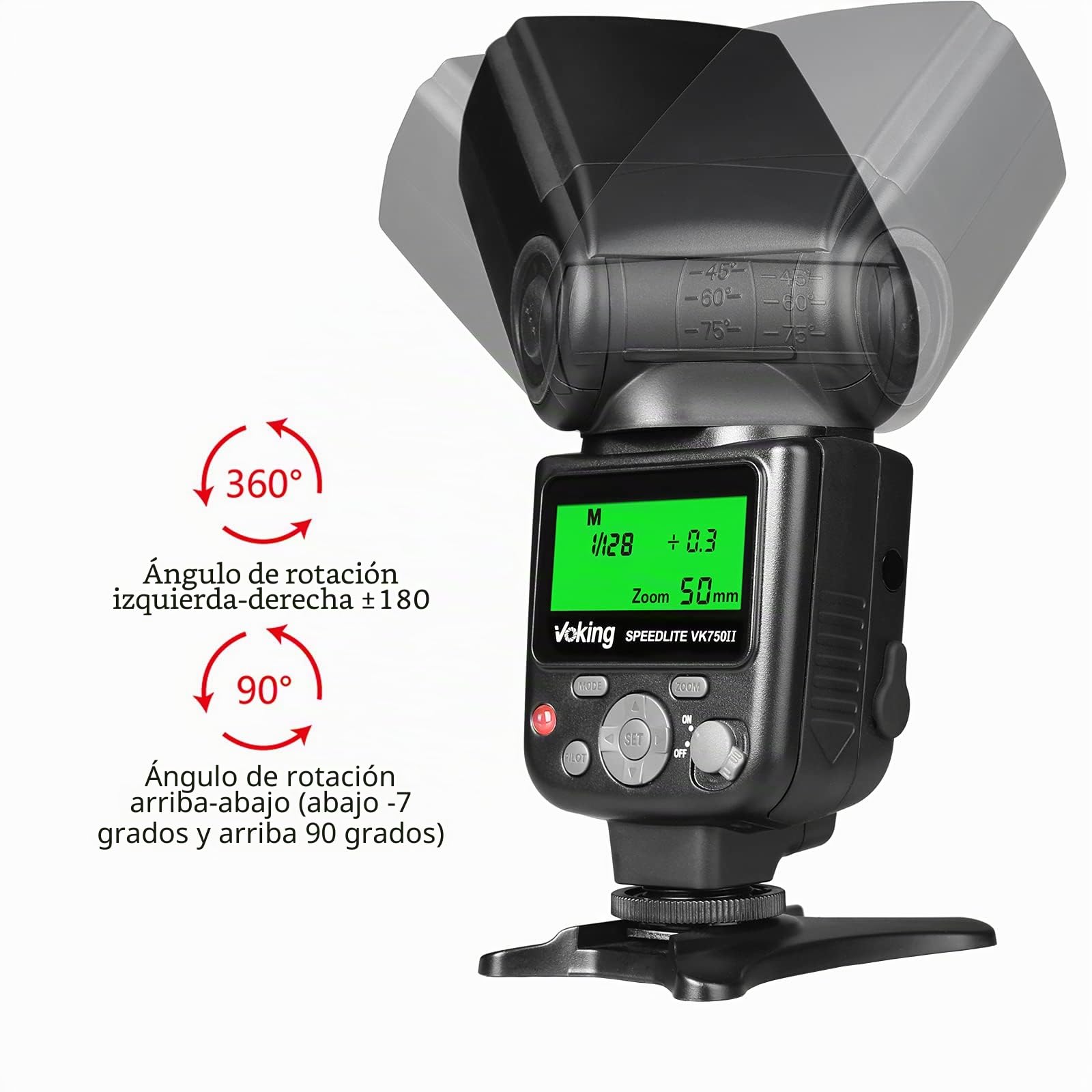 VK750II TTL Flash compatible con cámaras Canon EOS 60D 70D 80D 6D 7D