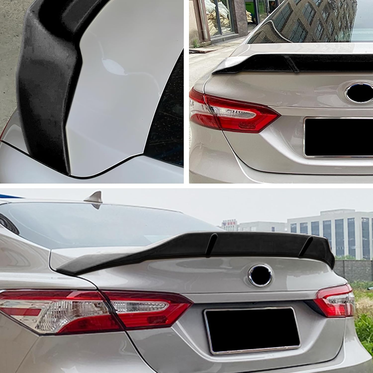 Gloss Black Rear Spoiler Wing Compatible with 2018-2024 8th Gen Toyota Camry LE SE XLE XSE TRD Hybrid