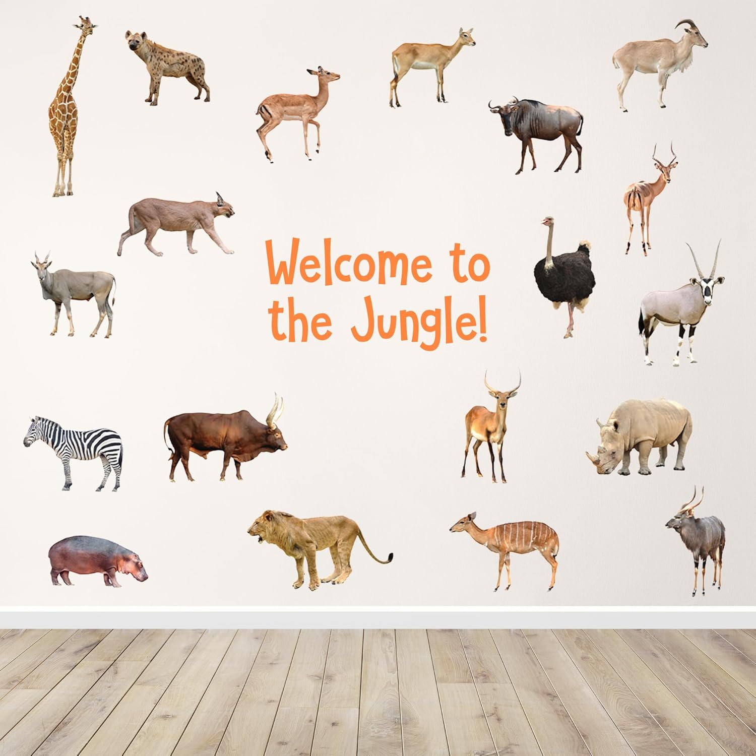 Wallmonkeys Africa Animals Wall Decal Sticker Set Individual Peel and Stick Graphics on a (5.5 in W x 14 in H) Sticker Sheet WM368133