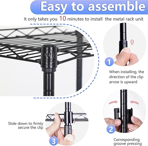 Miniatura 122 de BestOffice Estantes de almacenamiento de alambre de 3 niveles con ruedas 23 x 13 x 31 pulgadas Cromado Estantes ajustables Estante de metal