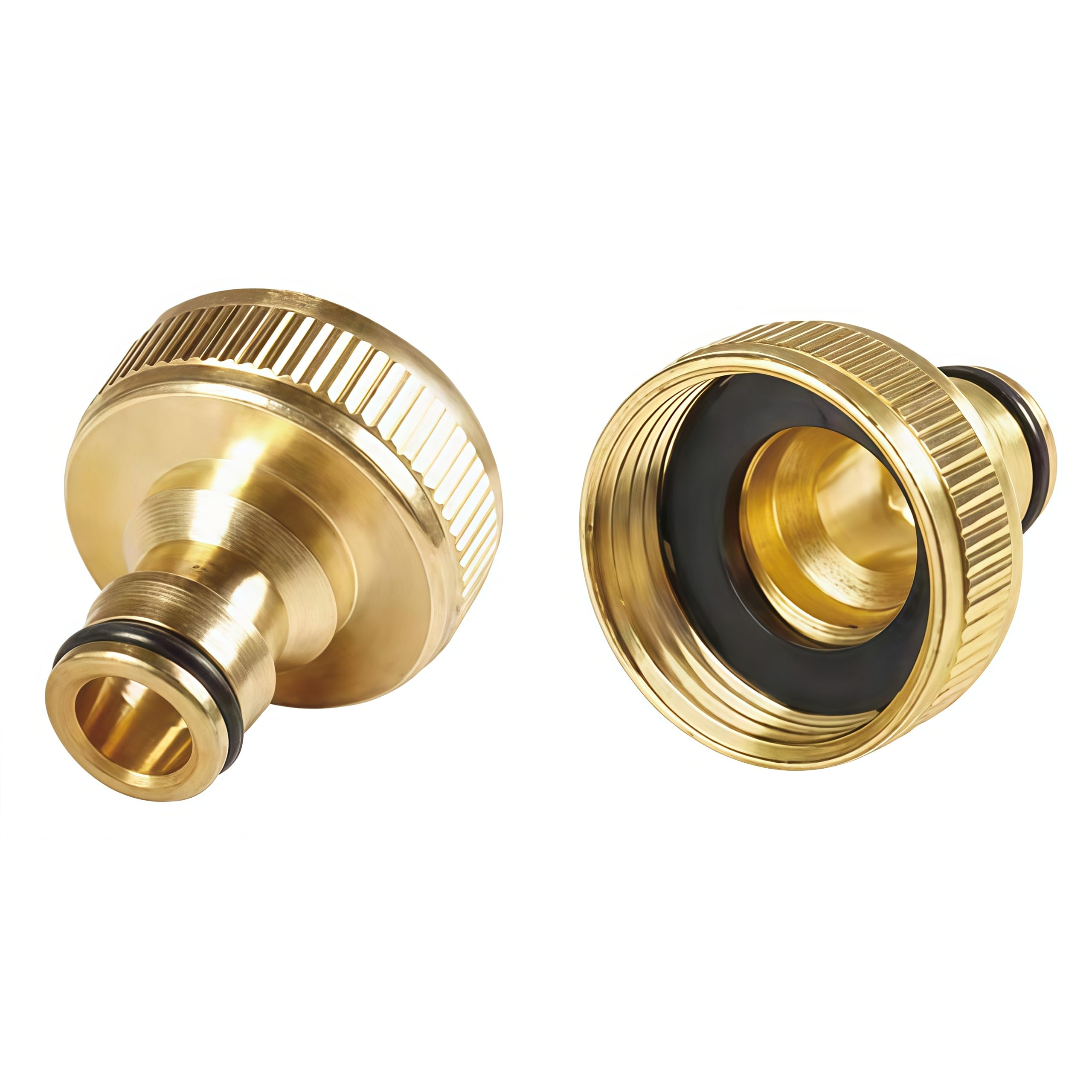 Gartenschlauch Schnellkupplung Messing Wasserschlauch Fitting Anschlüsse Innengewinde Adapter Messing Ton 1 Zoll, Außengewinde Zubehör/Gartengerät/Sanitär/Bewässerung (2 Stück pro Packung)