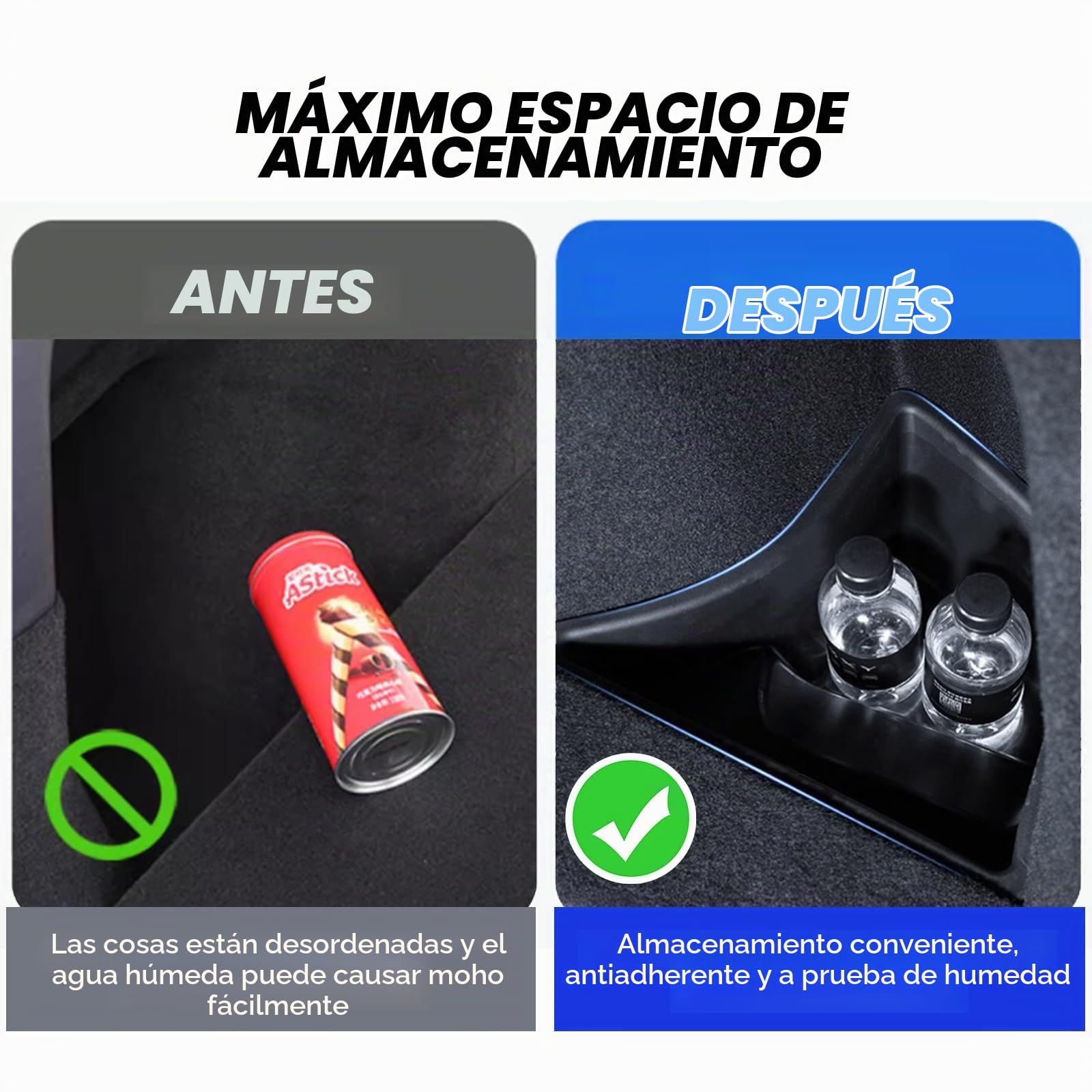 TOPABYTE Trasero Organizador de Maletero para Tesla Model 3 Highland 2025 2024 Caja de Almacenamiento de la Caja Lateral con Labio Alfombrado Highland Accesorios de Interior, 2 Pieza