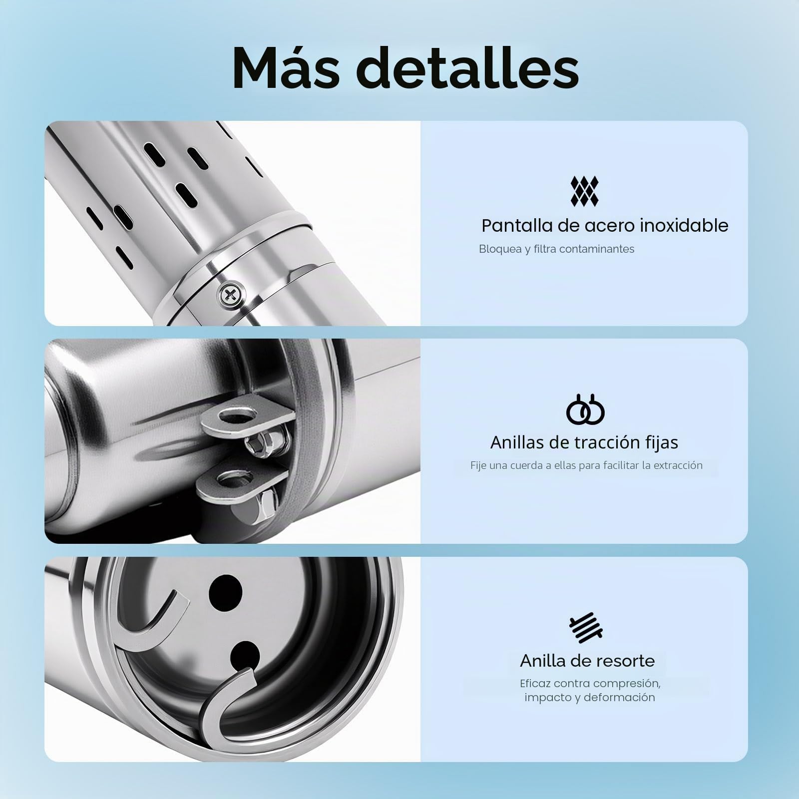 Bomba sumergible para pozos profundos de 3 pulgadas, de acero inoxidable, 250 W, con cable de 20 m, para pozos profundos, para jardín, río, bombas silenciosas, 20 dB, altura máxima 80 m, caudal máximo
